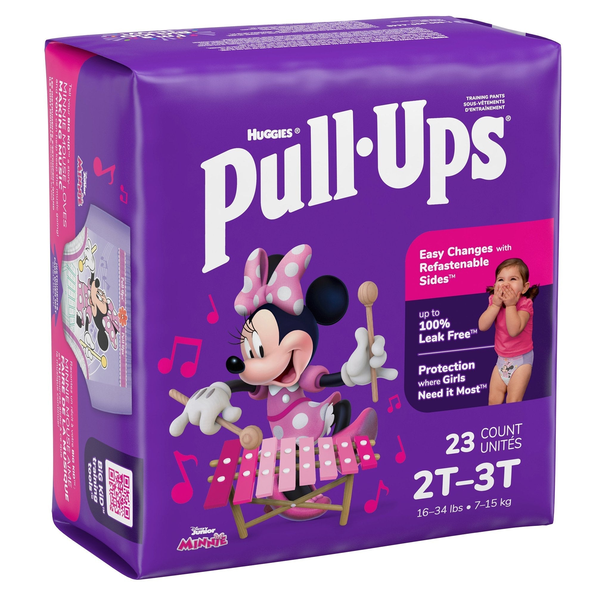 Female Toddler Training Pants Pull Ups Size 2T to 3T Disposable Moderate Absorbency
