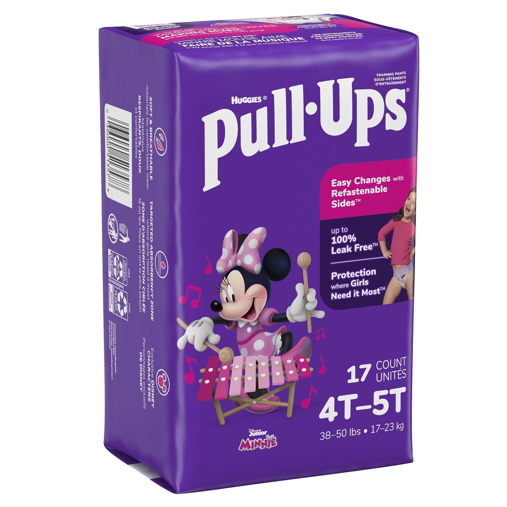 Female Toddler Training Pants Pull Ups Size 4T to 5T Disposable Moderate Absorbency