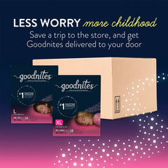 female youth absorbent underwear goodnites pull on with tear away seams large disposable heavy absorbency packaging type case