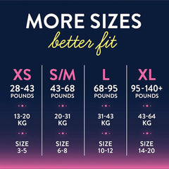 female youth absorbent underwear goodnites pull on with tear away seams large disposable heavy absorbency packaging type case