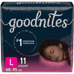 Female Youth Absorbent Underwear GoodNites Pull On with Tear Away Seams Large Disposable Heavy Absorbency