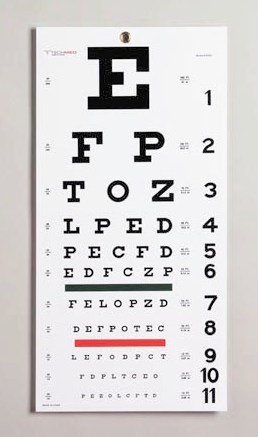 Eye Chart Tech-Med 20 Foot Distance Acuity Test