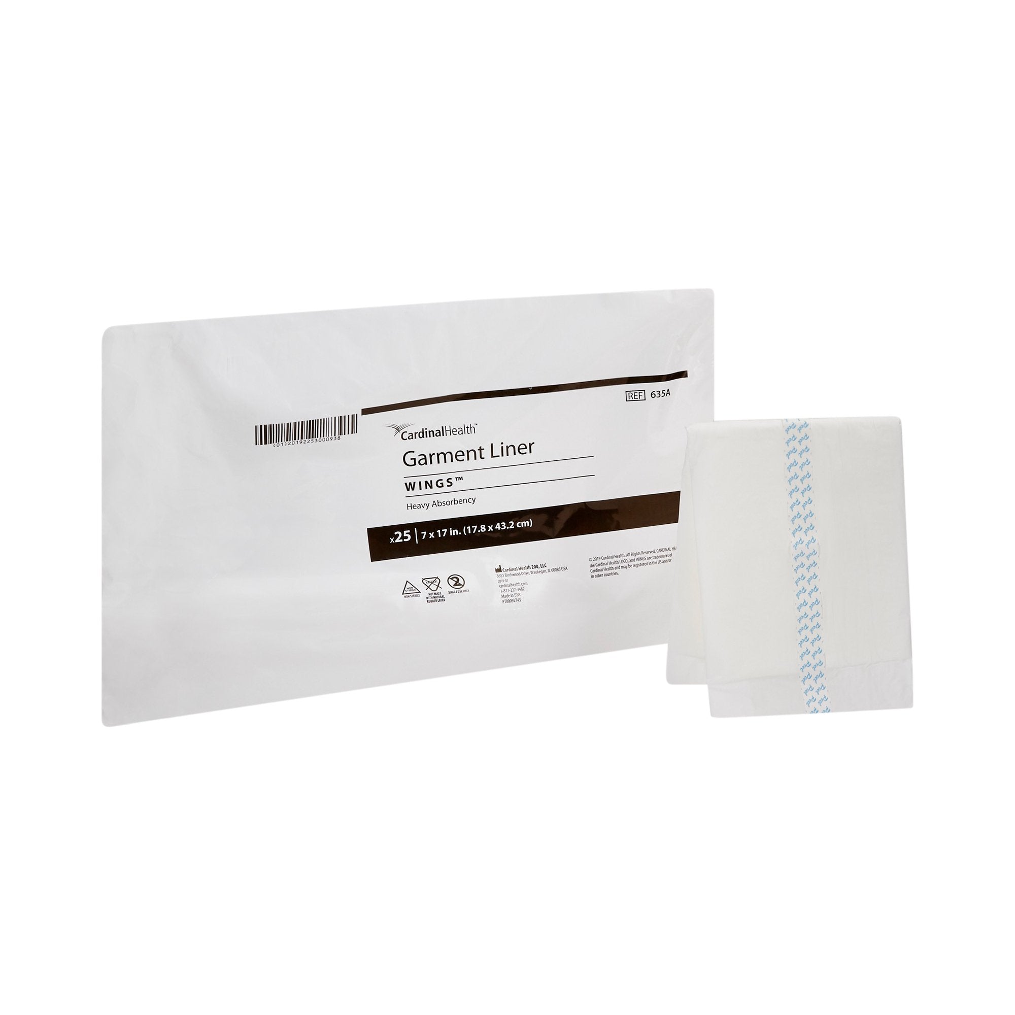 Incontinence Liner Wings 7 X 17 Inch Moderate Absorbency Polymer Core One Size Fits Most, Packaging Type- Case