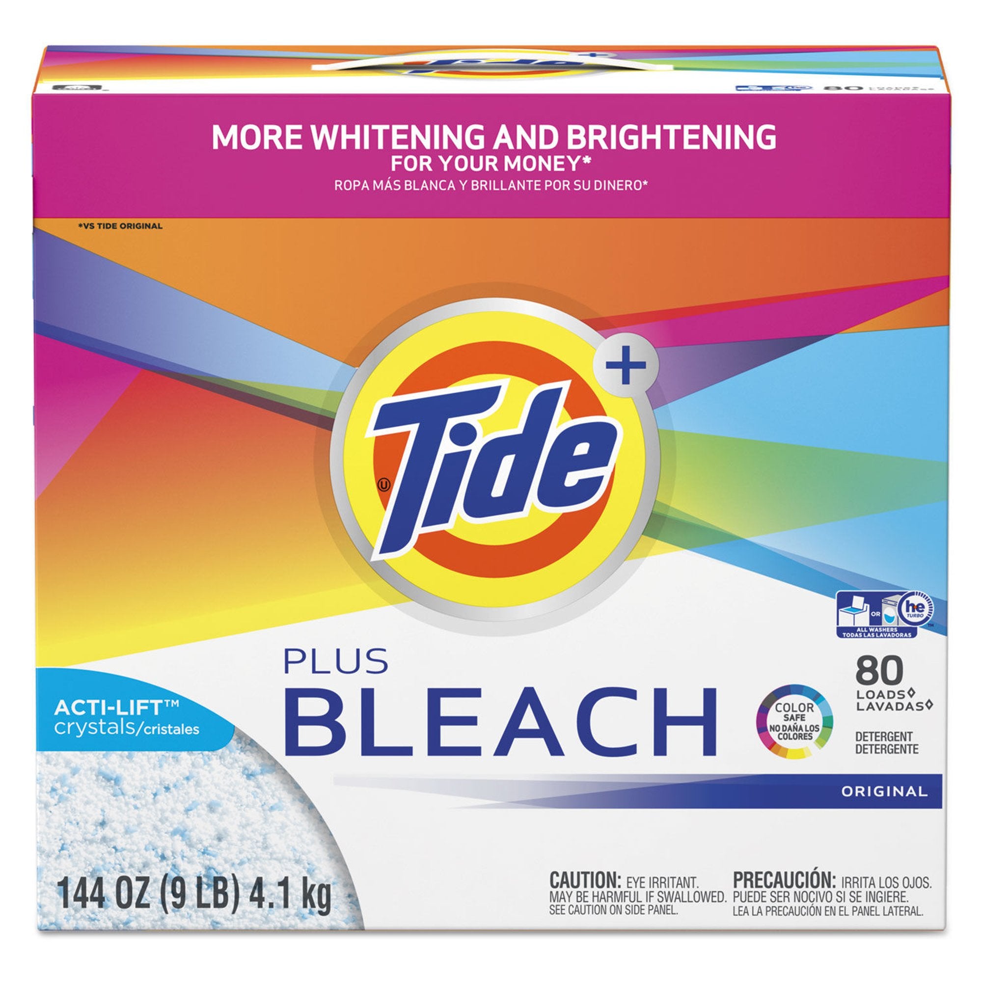 Laundry Detergent Tide 144 oz. Box Powder Original Scent, Packaging Type- Case