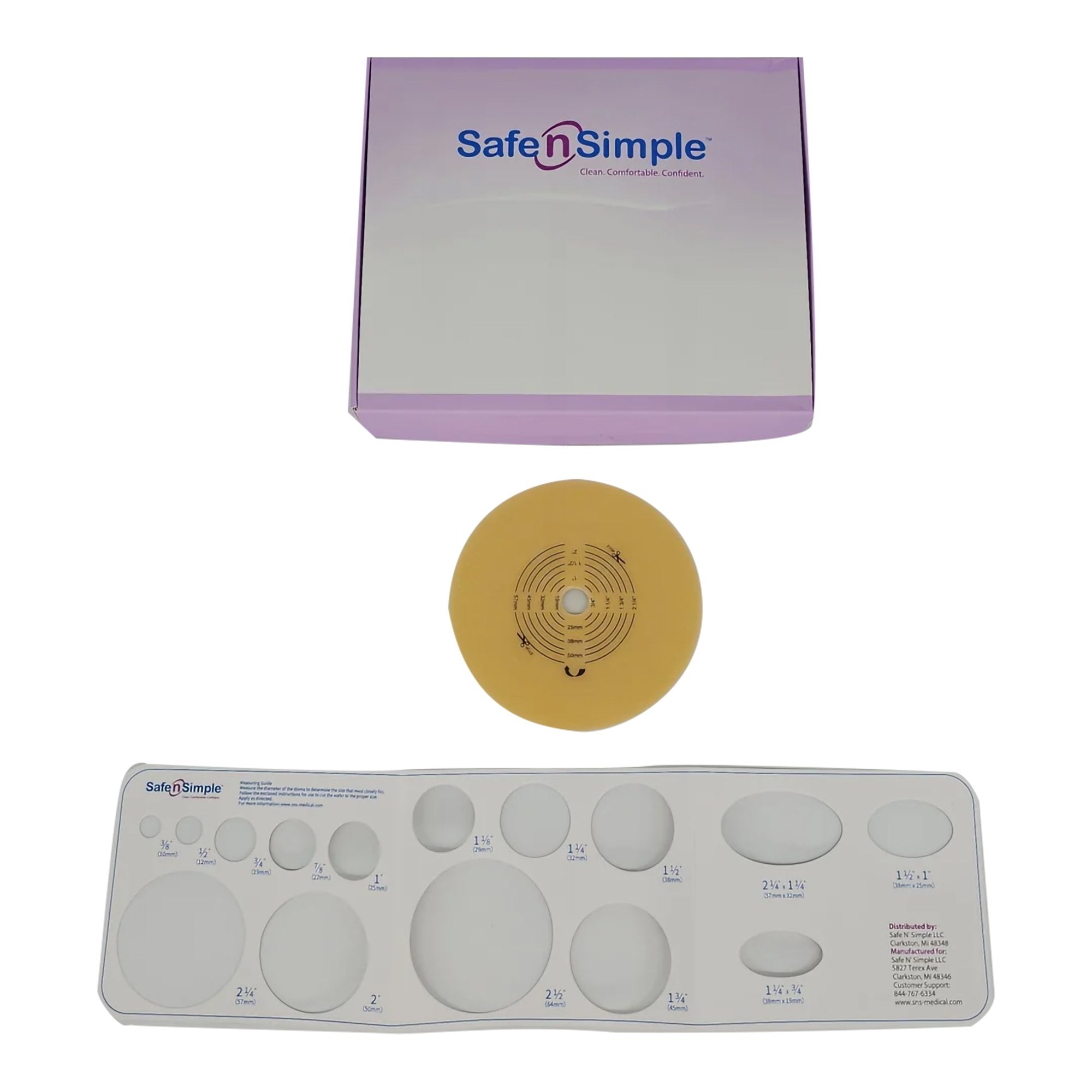 Ostomy Barrier Trim to Fit, Extended Wear Without Tape 70 mm Flange 2 Piece System Hydrocolloid Up to 2-1/4 Inch Opening 5 X 5 Inch, Packaging Type- Box