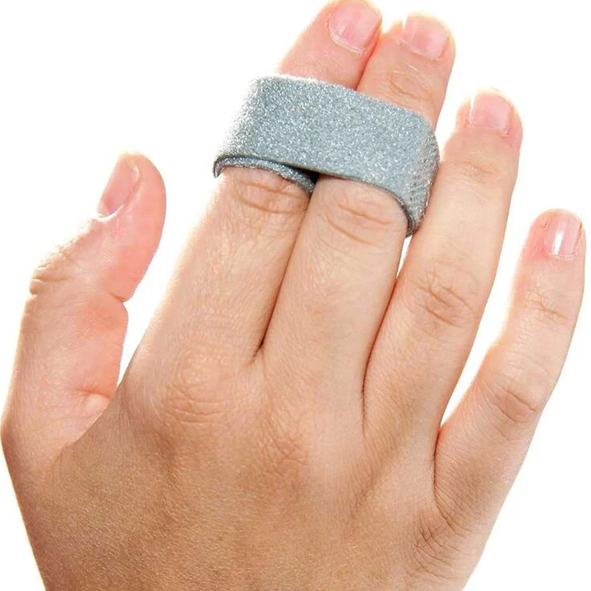 Finger Wrap Splint 3pp Buddy Loops Adult One Size Fits Most Hook and Loop Strap Closure Finger Gray