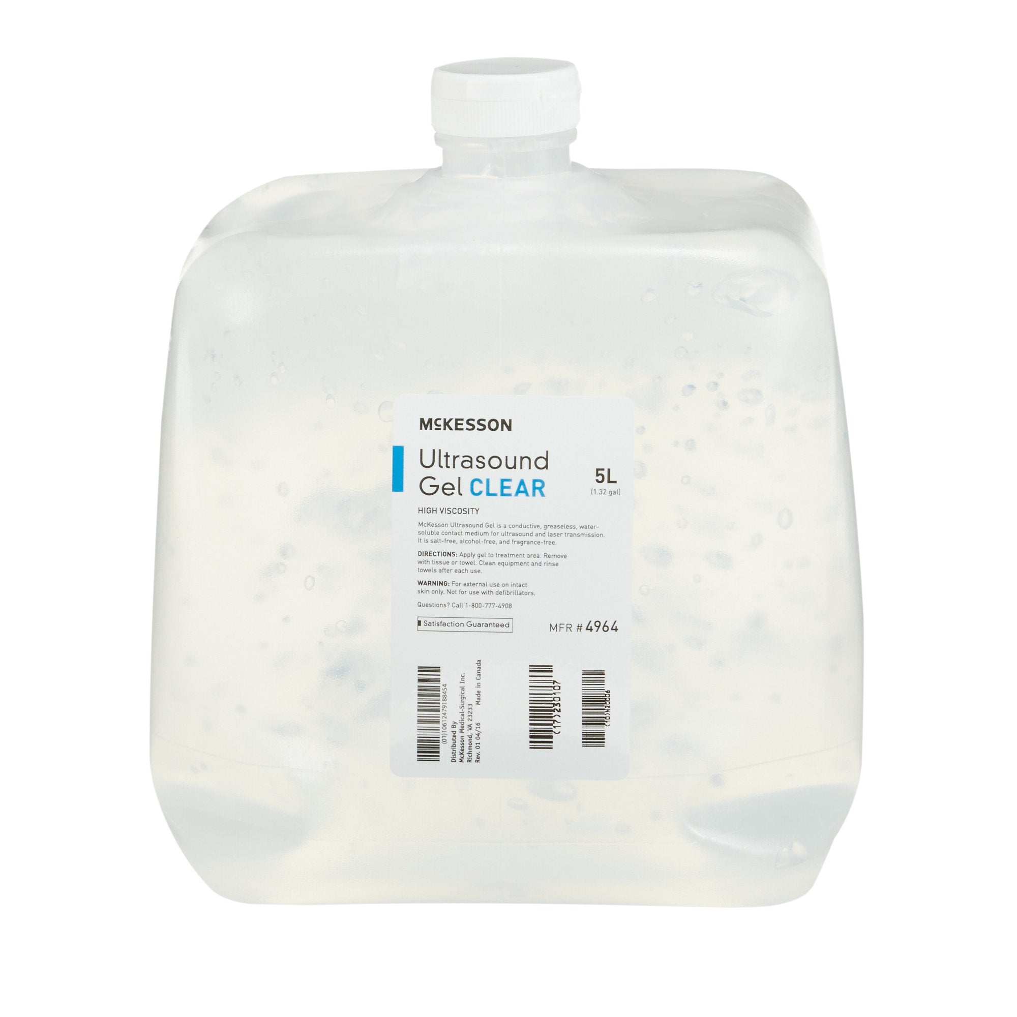 Ultrasound Gel McKesson High Viscosity 5 Liter Jug NonSterile