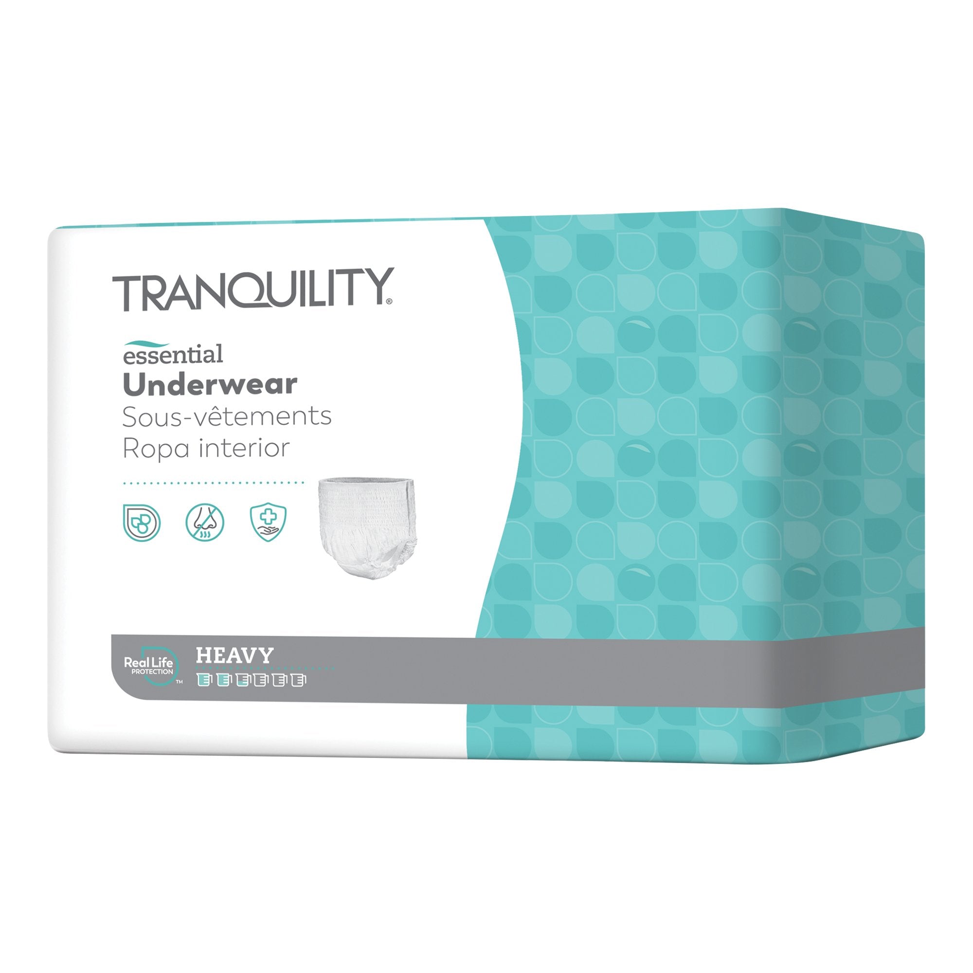 Unisex Adult Absorbent Underwear Tranquility Essential Pull On with Tear Away Seams 2X-Large Disposable Heavy Absorbency, Packaging Type- Case