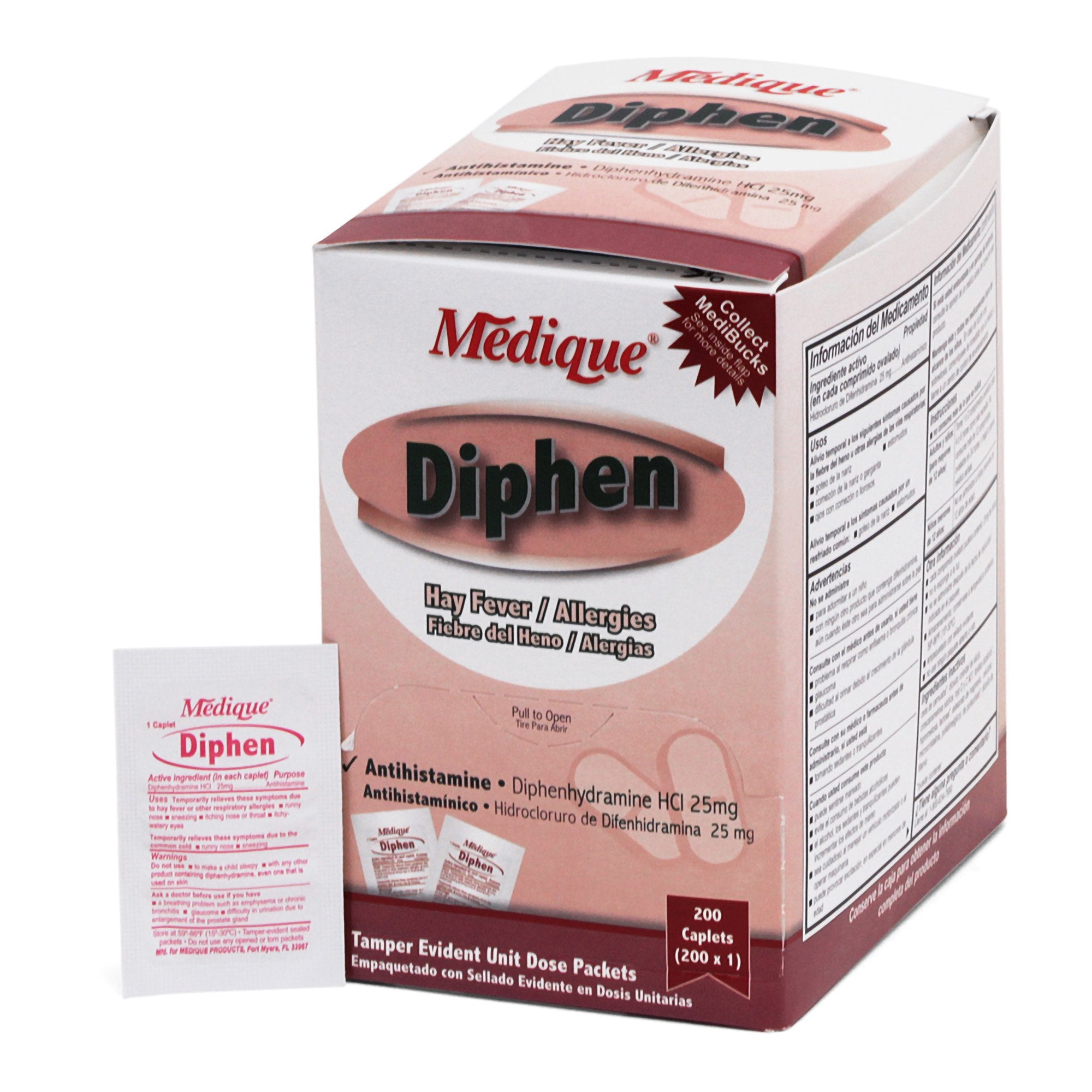 Allergy Relief Diphen 25 mg Strength Tablet 200 per Box