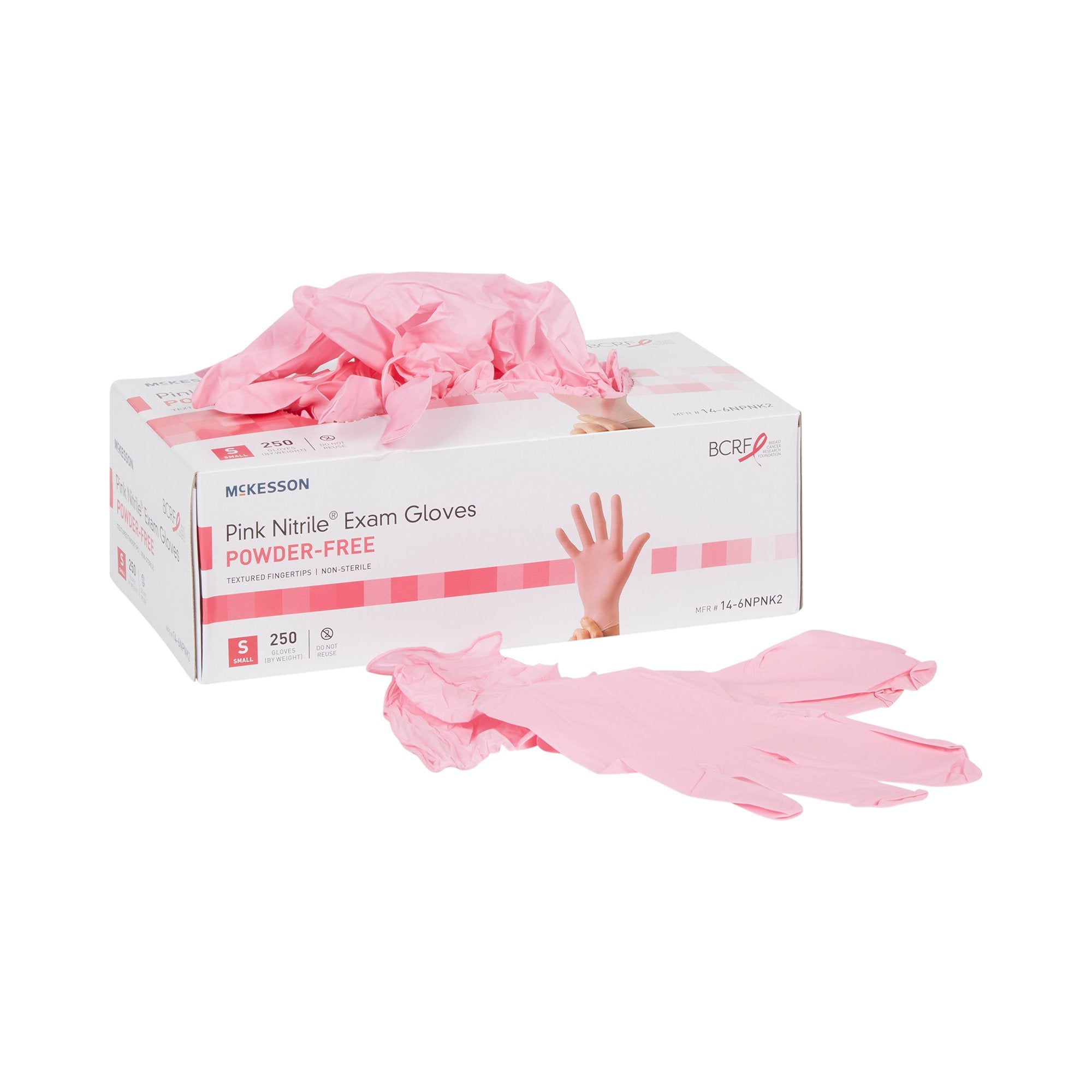 Exam Glove McKesson Pink Nitrile Small NonSterile Nitrile Standard Cuff Length Textured Fingertips Pink Not Rated