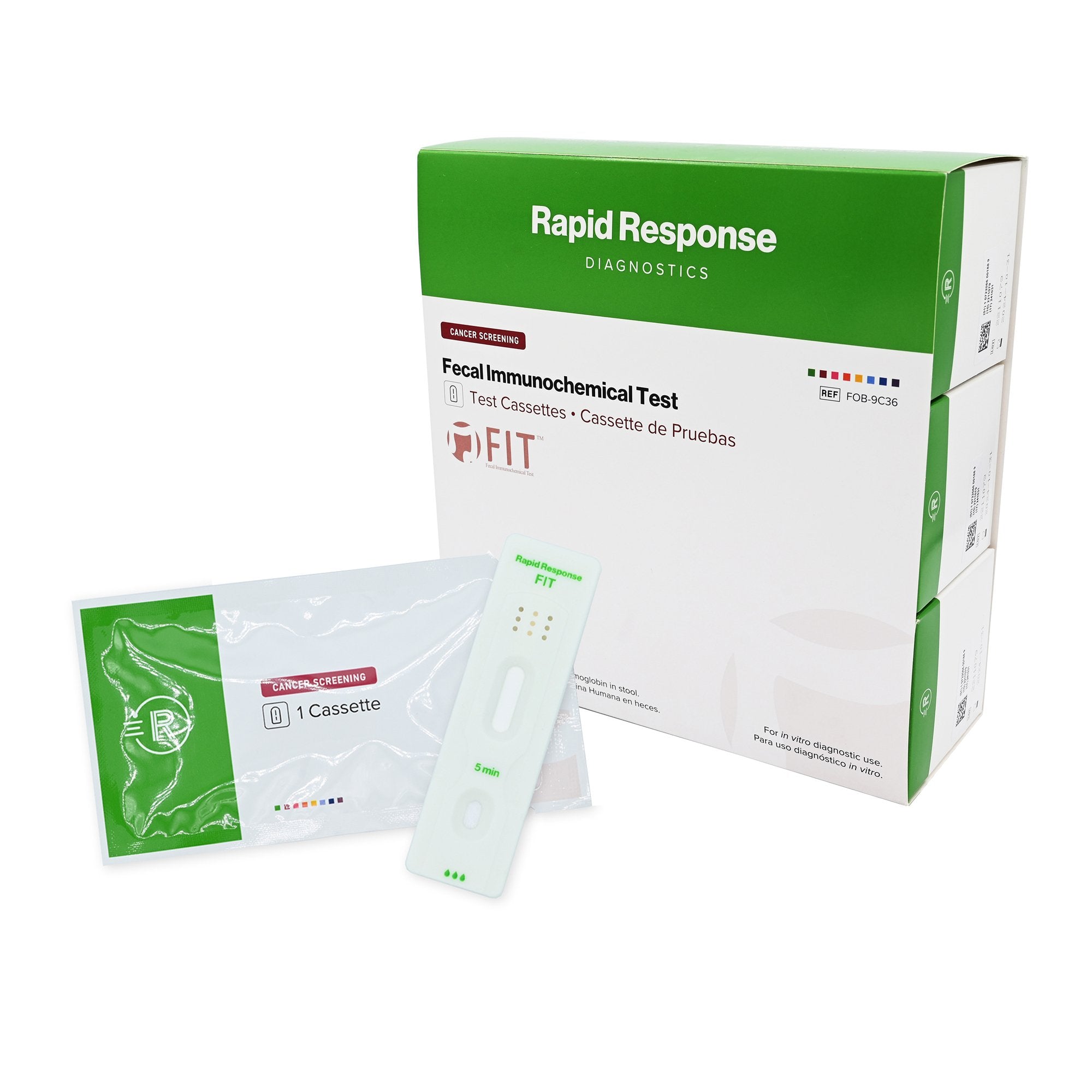 Cancer Screening Test Kit Rapid Response Fecal Occult Blood Test (iFOB or FIT) 36 Tests CLIA Waived, Packaging Type- Box