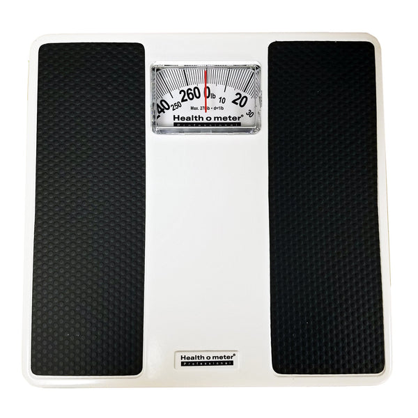 Floor Scale Health O Meter Dial Display 270 lbs. Capacity Black / White Analog