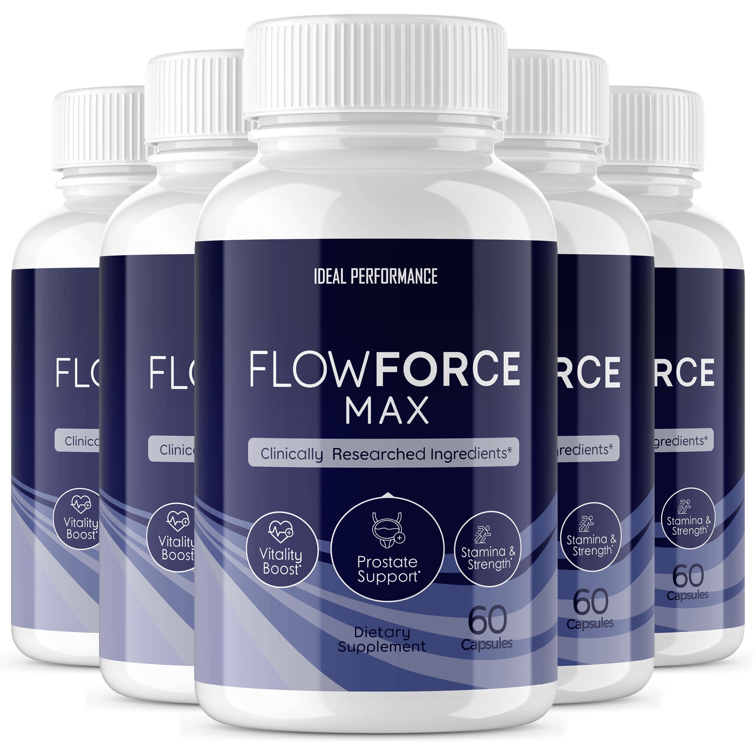 Flowforce Max  Prostate Support, Stamina, Strength Vitality Boost, 5 Pack