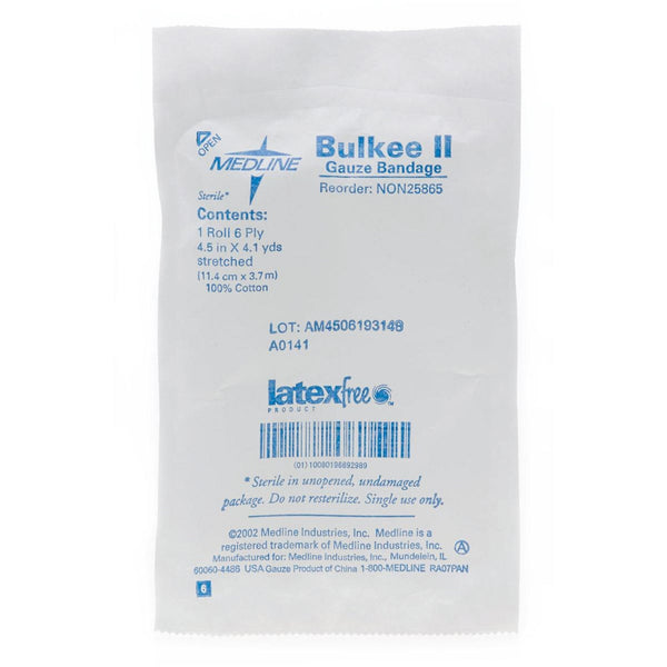 Fluff Bandage Roll Bulkee II 4 1/2 Inch X 4 1/10 Yard 6 Ply Sterile 1 per Pack