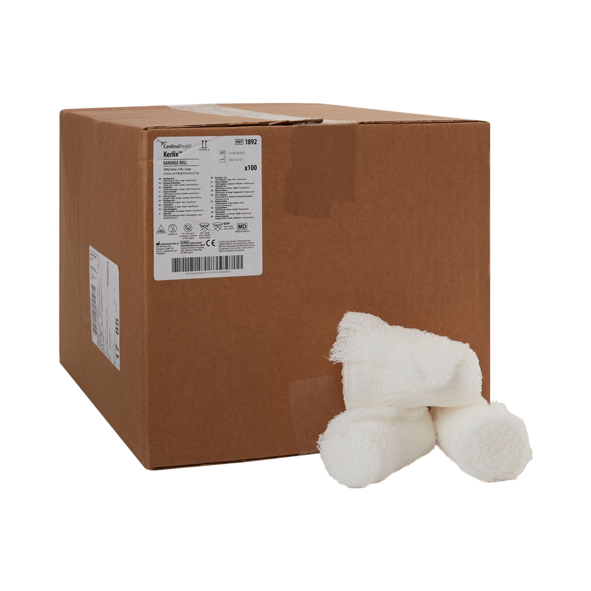 Fluff Bandage Roll Kerlix 4 1/2 Inch X 4 1/10 Yard 6 Ply NonSterile 100 per Pack