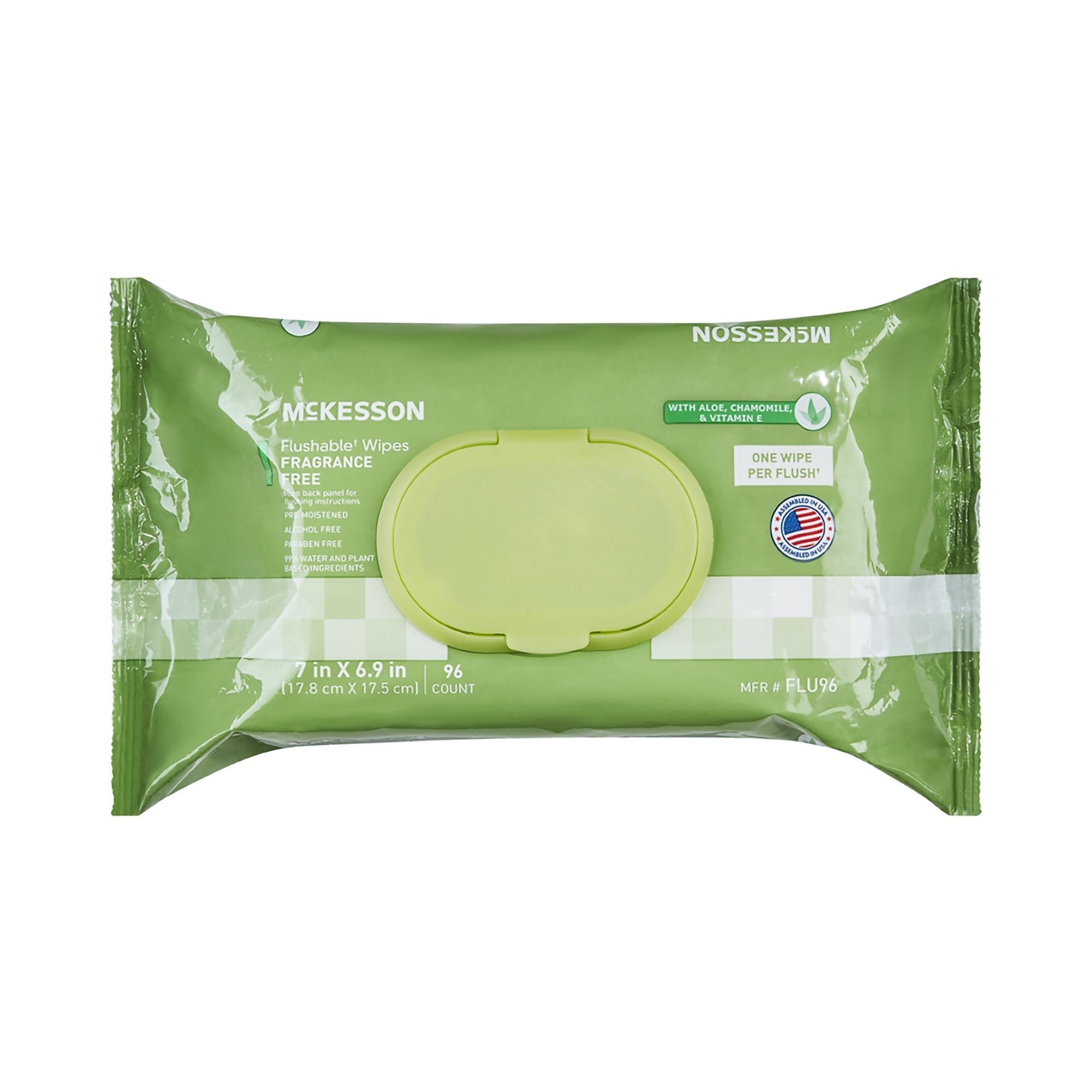 Flushable Personal Wipe McKesson Soft Pack Unscented 96 Count