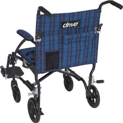 Drive Medical Fly-lite Wheelchair with Swing-away Footrests ,8 Casters In Rear. 6 Casters In Front Wheels ,300 lbs Weight Capacity  ,DFL19BL