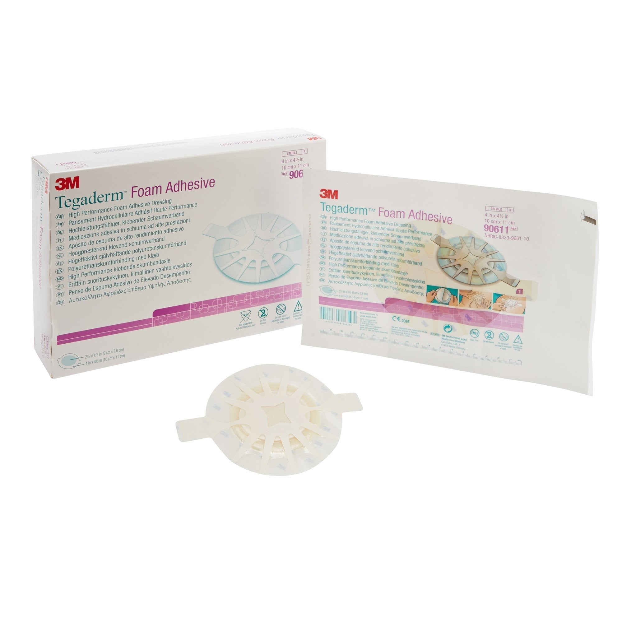 Foam Dressing 3M Tegaderm High Performance 4 X 4 1/2 Inch With Border Film Backing Acrylic Adhesive Oval Sterile