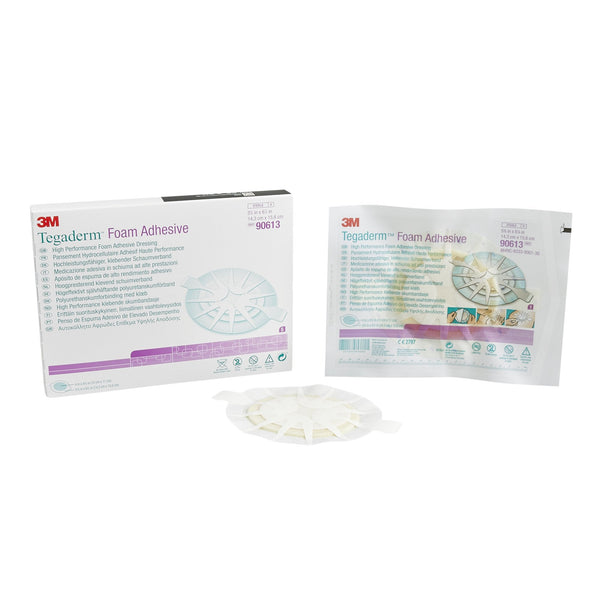 Foam Dressing 3M Tegaderm High Performance 5 5/8 X 6 1/8 Inch With Border Film Backing Acrylic Adhesive Oval Sterile