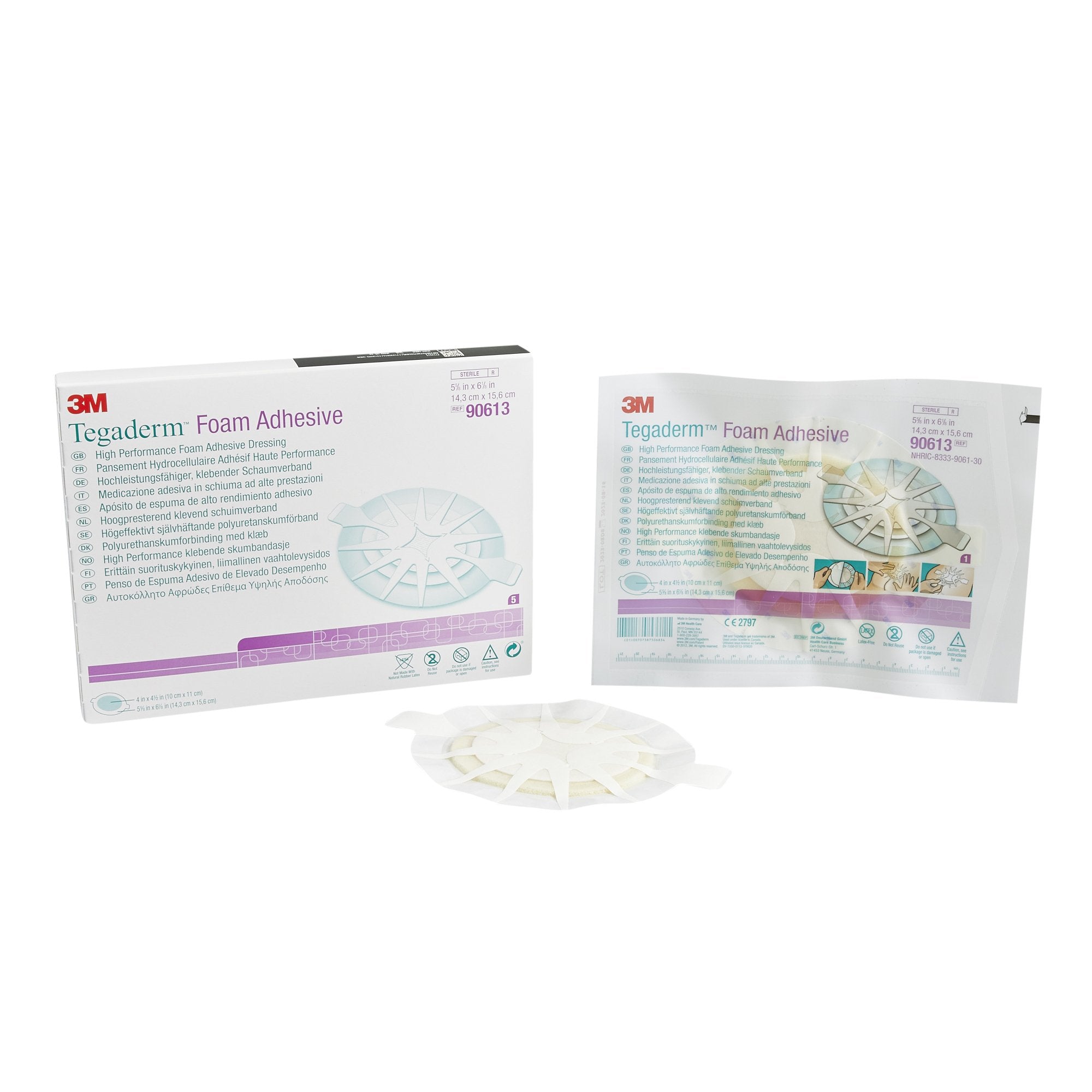 Foam Dressing 3M Tegaderm High Performance 5 5/8 X 6 1/8 Inch With Border Film Backing Acrylic Adhesive Oval Sterile