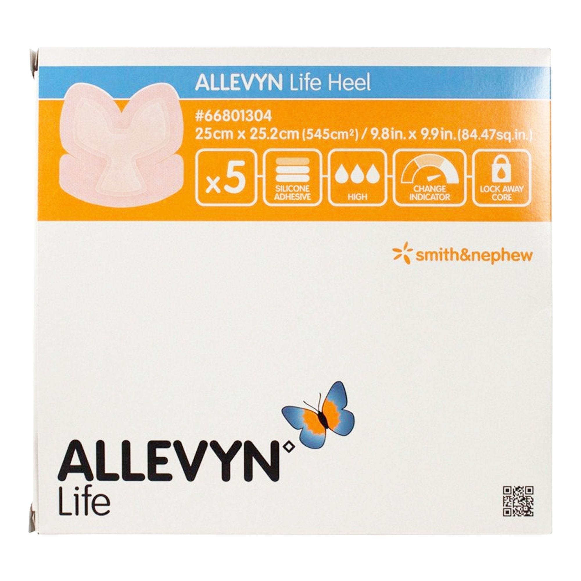 Foam Dressing Allevyn Life 9 4/5 X 9 9/10 Inch With Border Film Backing Silicone Gel Adhesive Heel Sterile