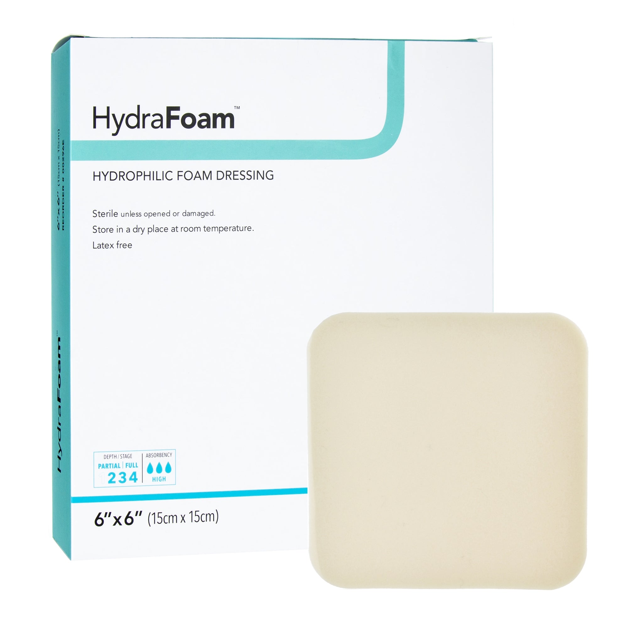 Foam Dressing HydraFoam 6 X 6 Inch Without Border Waterproof Backing Nonadhesive Square Sterile