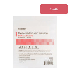 foam dressing mckesson 4 x 4 inch without border film backing nonadhesive square sterile packaging type box