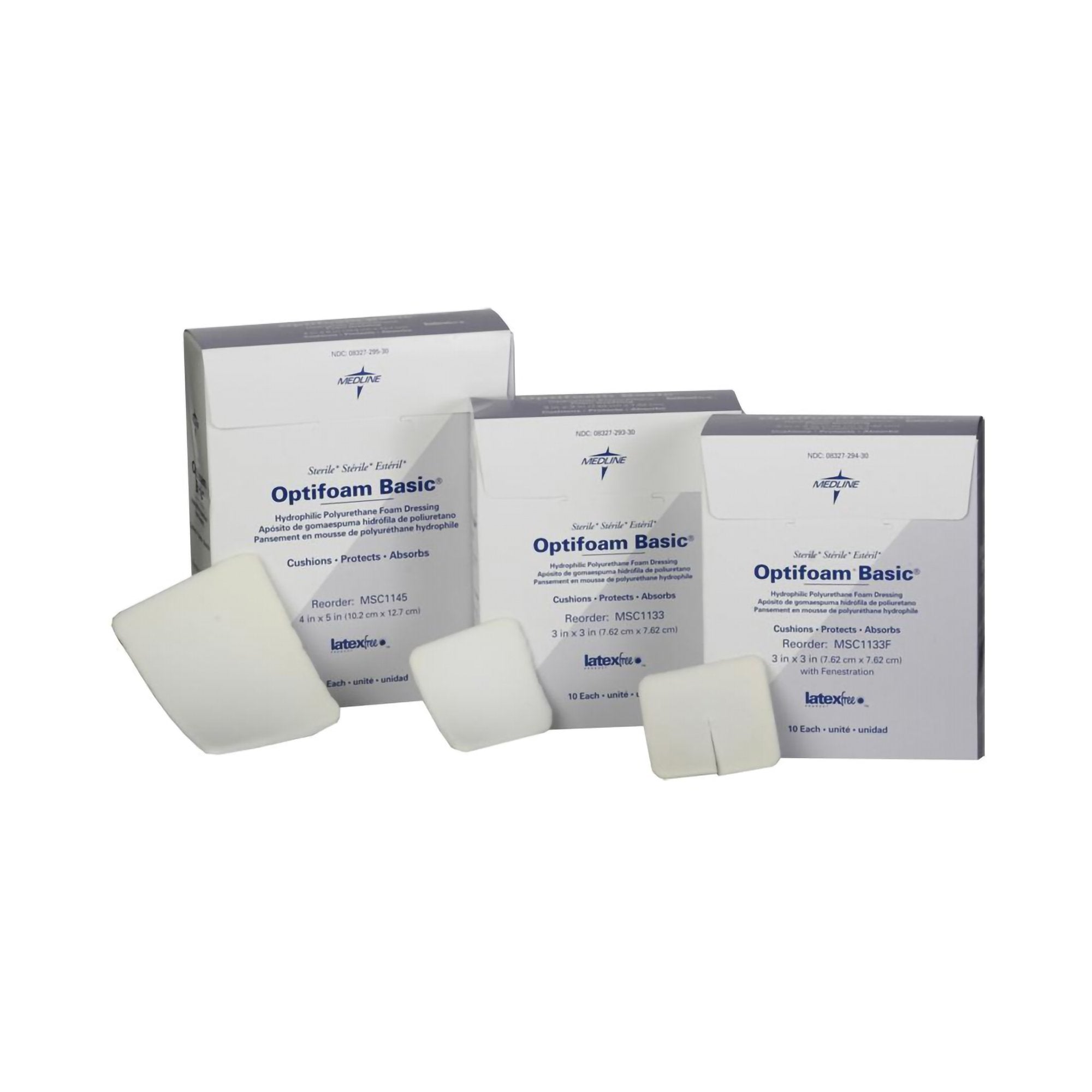 Foam Dressing Optifoam Basic 4 X 5 Inch Without Border Without Film Backing Nonadhesive Rectangle Sterile