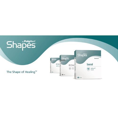 Foam Dressing PolyMem Shapes 2 X 3 Inch With Border Film Backing Adhesive Oval Sterile