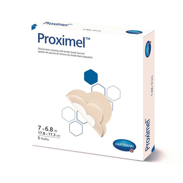 Foam Dressing Proximel 6 4/5 X 7 Inch With Border Waterproof Film Backing Silicone Adhesive Sacral Sterile