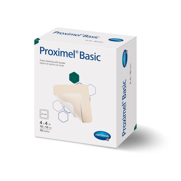 Foam Dressing Proximel Basic 4 X 4 Inch With Border Waterproof Film Backing Acrylic Adhesive Square Sterile