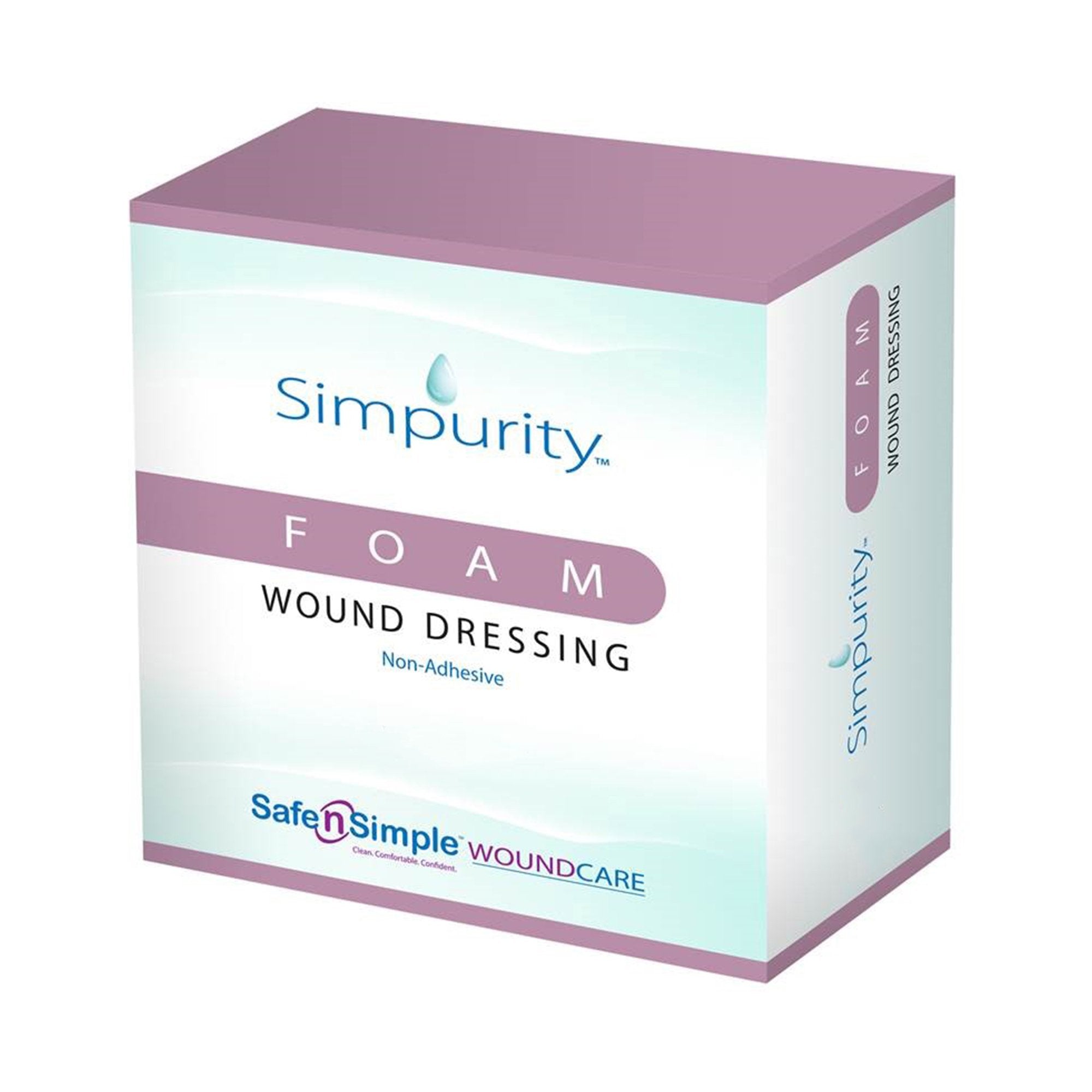 Foam Dressing Simpurity 2 X 2 Inch Without Border Film Backing Nonadhesive Square Sterile