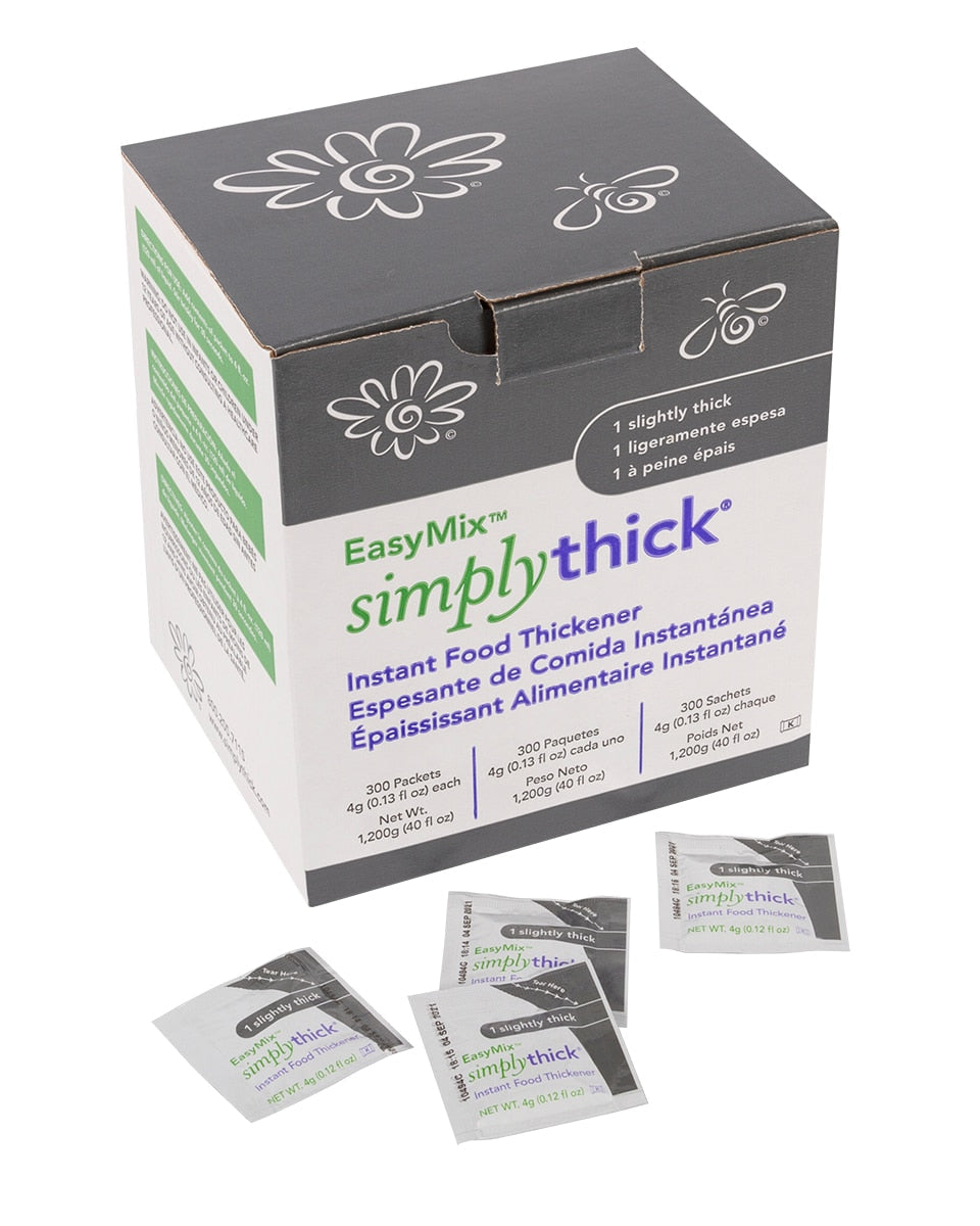 food and beverage thickener simplythick easy mix 4 oz individual packet unflavored powder iddsi level 1 slightly thick packaging type box