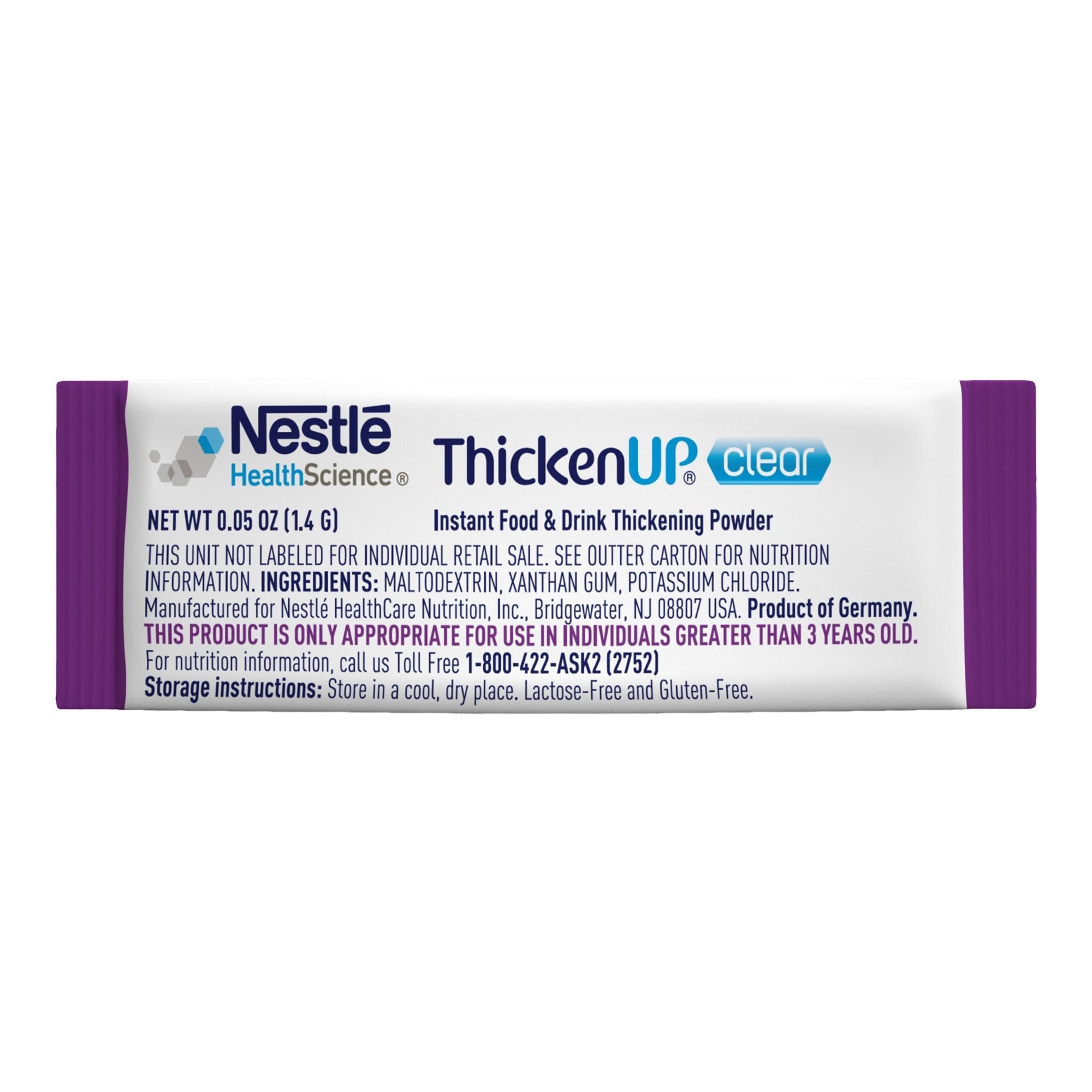 Food and Beverage Thickener ThickenUp Clear 1.4 Gram Individual Packet Unflavored Powder IDDSI Level 0 Thin