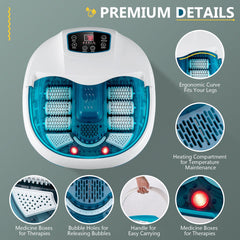 Foot Spa Tub with Bubbles and Electric Massage Rollers for Home Use