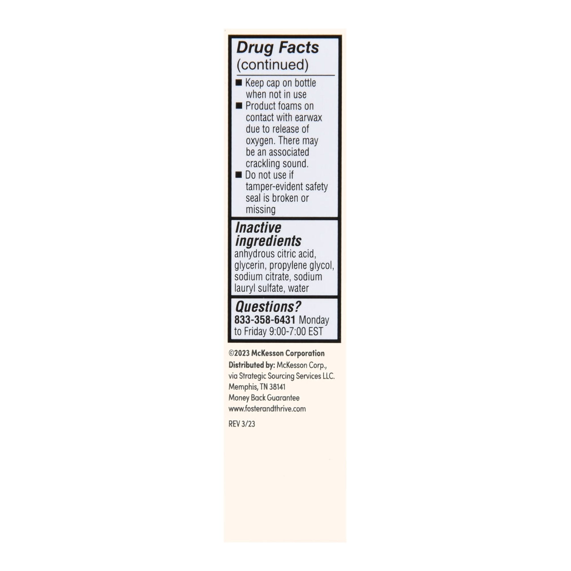 foster thrive earwax removal drops carbamide peroxide 6 5 0 5 ounce foster thrive ear wax remover mk1244614ea