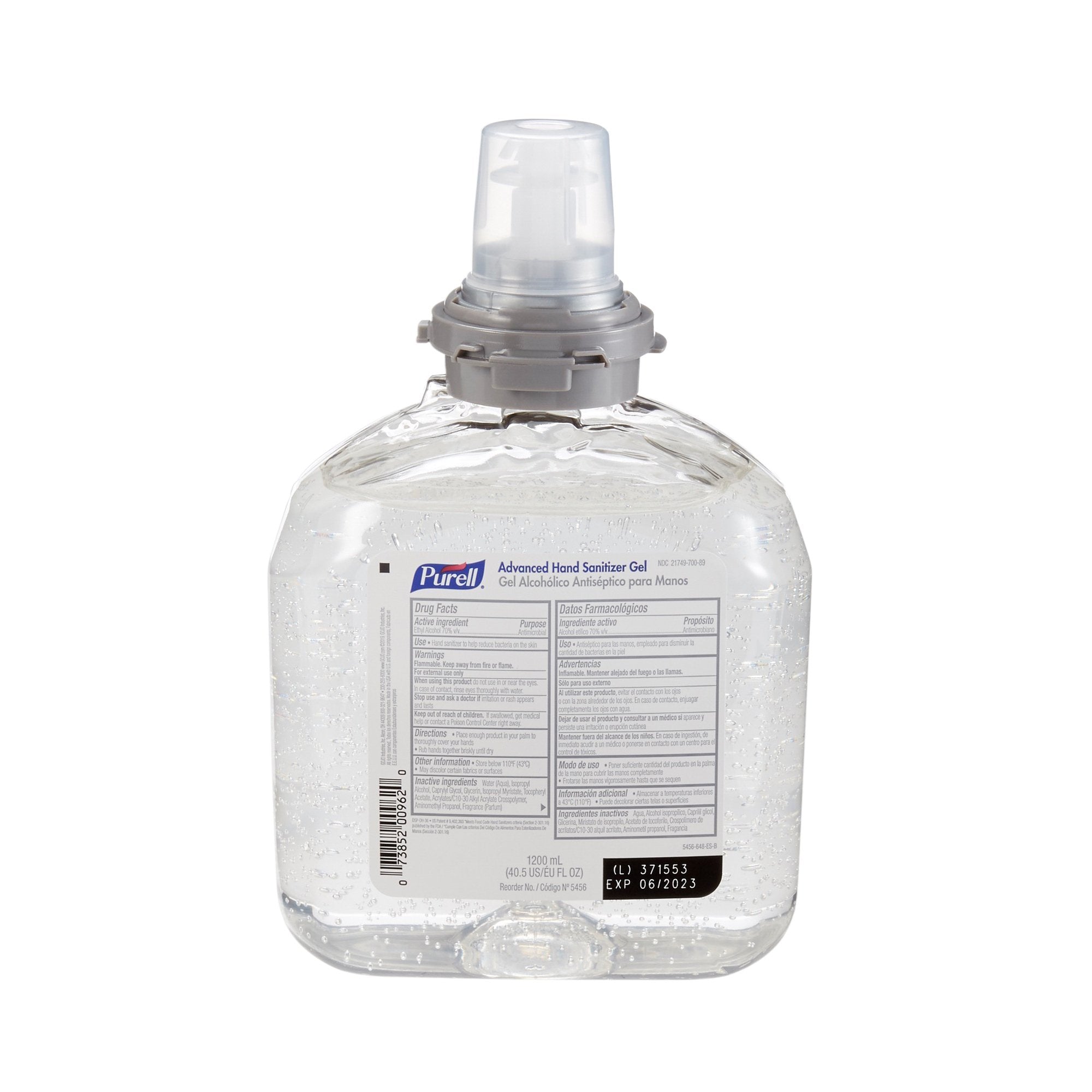 Hand Sanitizer Purell Advanced 1,200 mL Ethyl Alcohol Gel Dispenser Refill Bottle, Packaging Type- Case