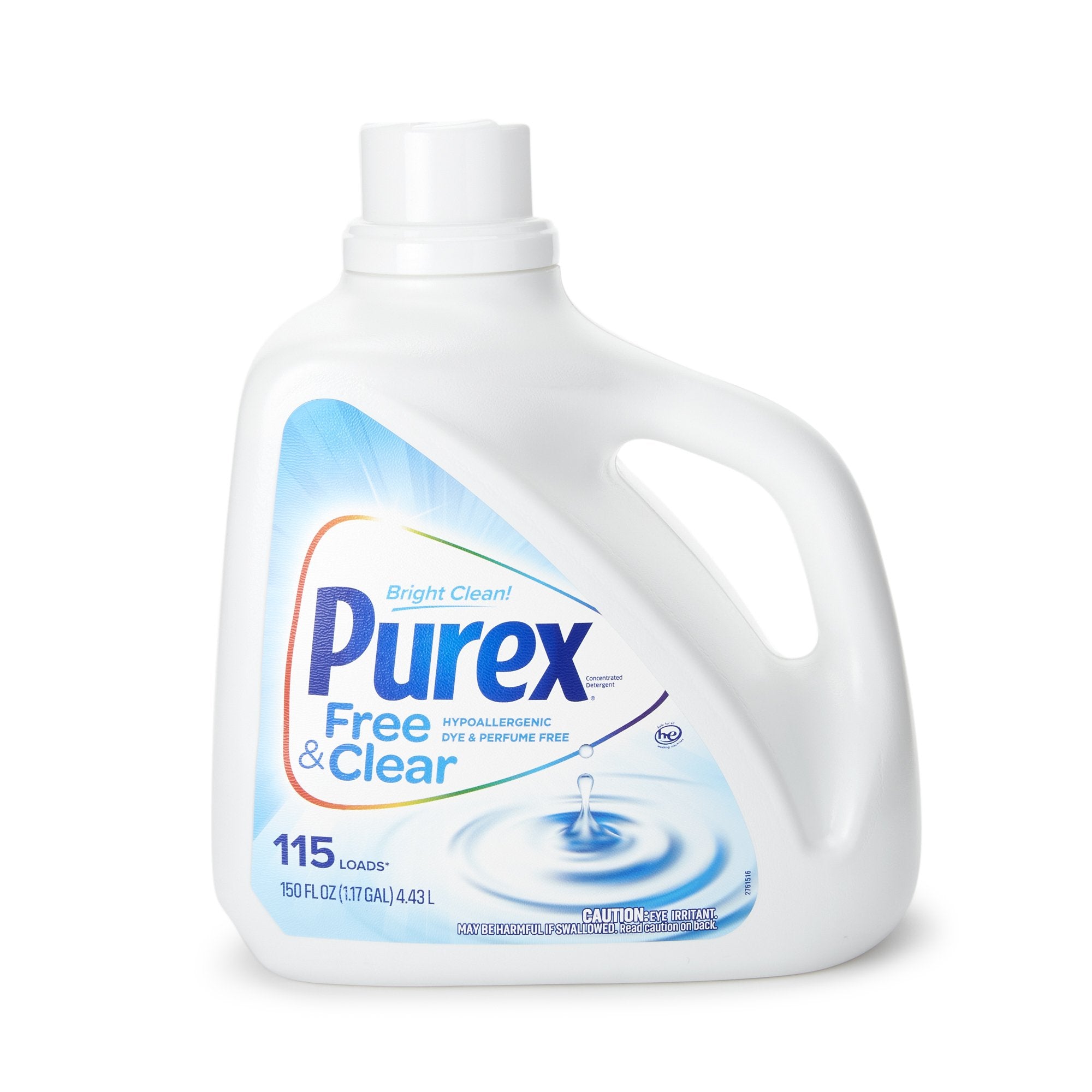 Laundry Detergent Purex Free & Clear 150 oz. Bottle Liquid Unscented, Packaging Type- Case