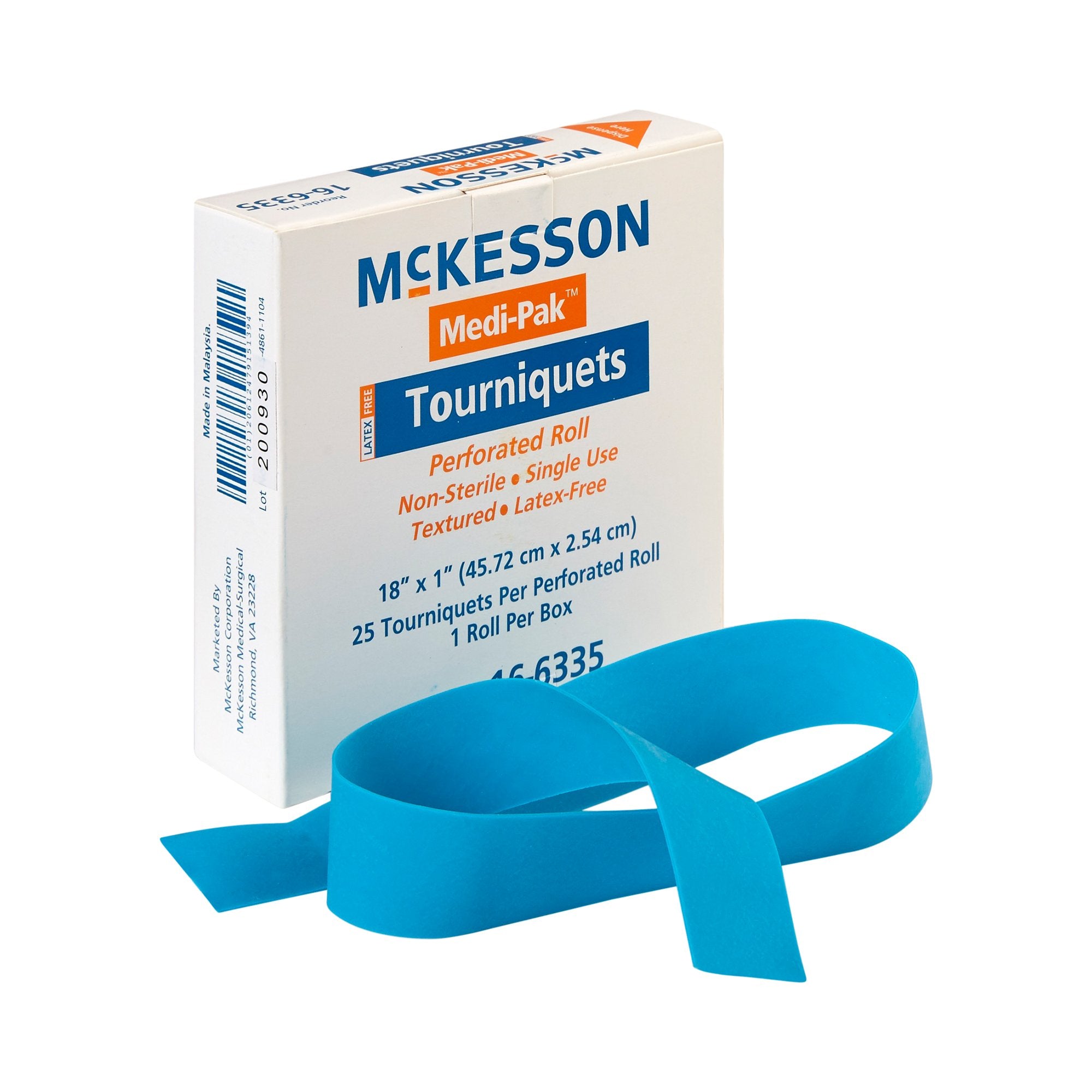 McKesson Tourniquet Strap 18 Inch Length Rolled and Banded, Packaging Type- Box