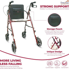 free2gotm rollator burgundy toilet seat walker frame