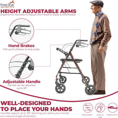 free2gotm rollator burgundy toilet seat walker frame