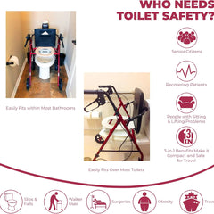 free2gotm rollator burgundy toilet seat walker frame