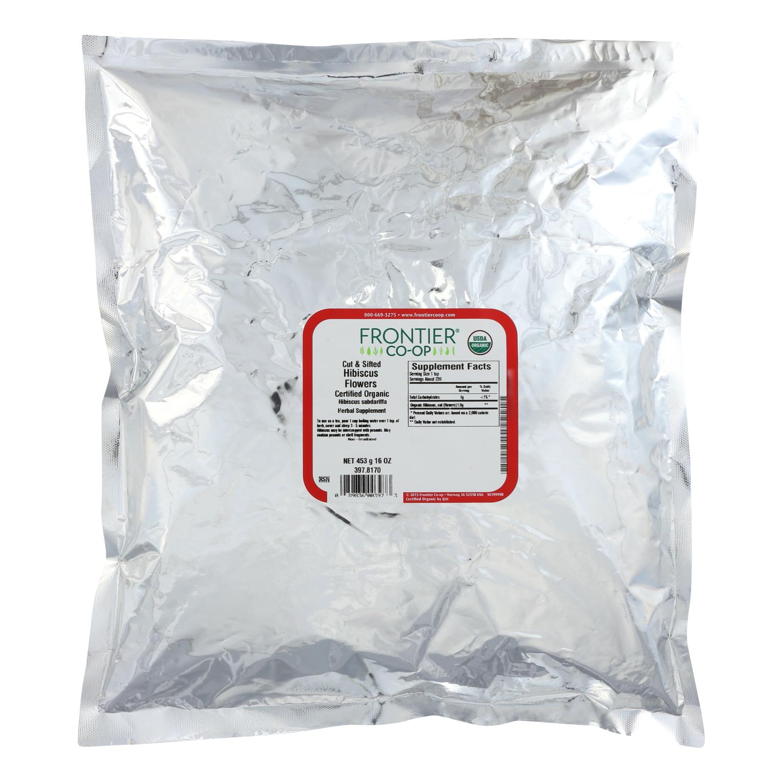 frontier herb hibiscus flowers organic cut and sifted bulk 1 lb