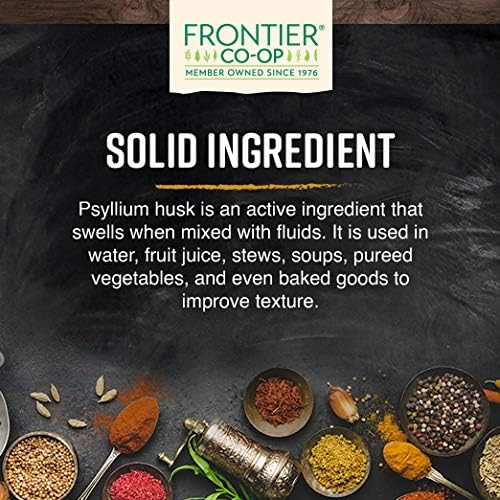 frontier herb organic psyllium seed husk powder single bulk item 1lb