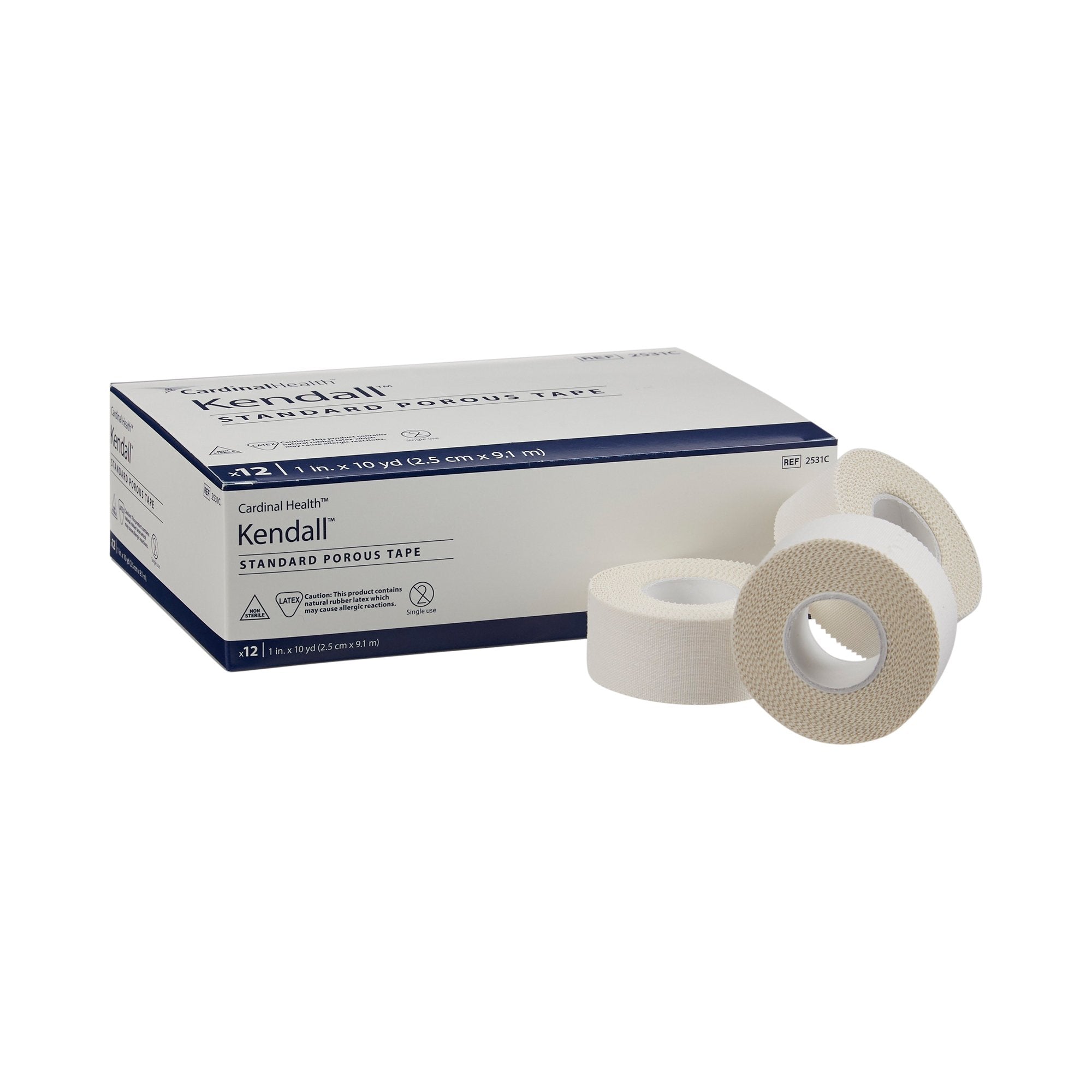 Medical Tape Kendall Standard Porous White 1 Inch X 10 Yard Cloth NonSterile, Packaging Type- Box