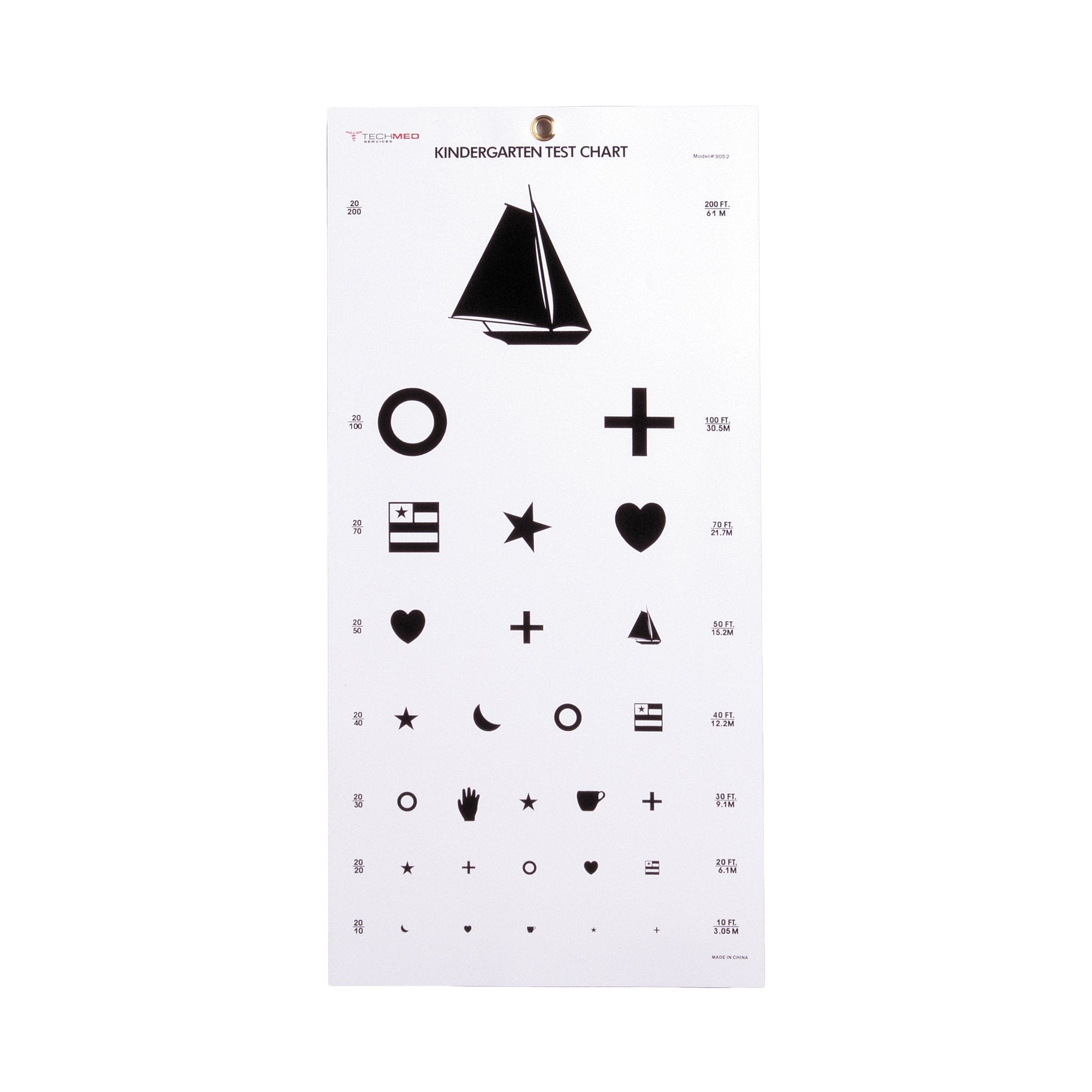 Preschool Eye Test Chart McKesson 20 Foot Distance Acuity Test, Packaging Type- Each