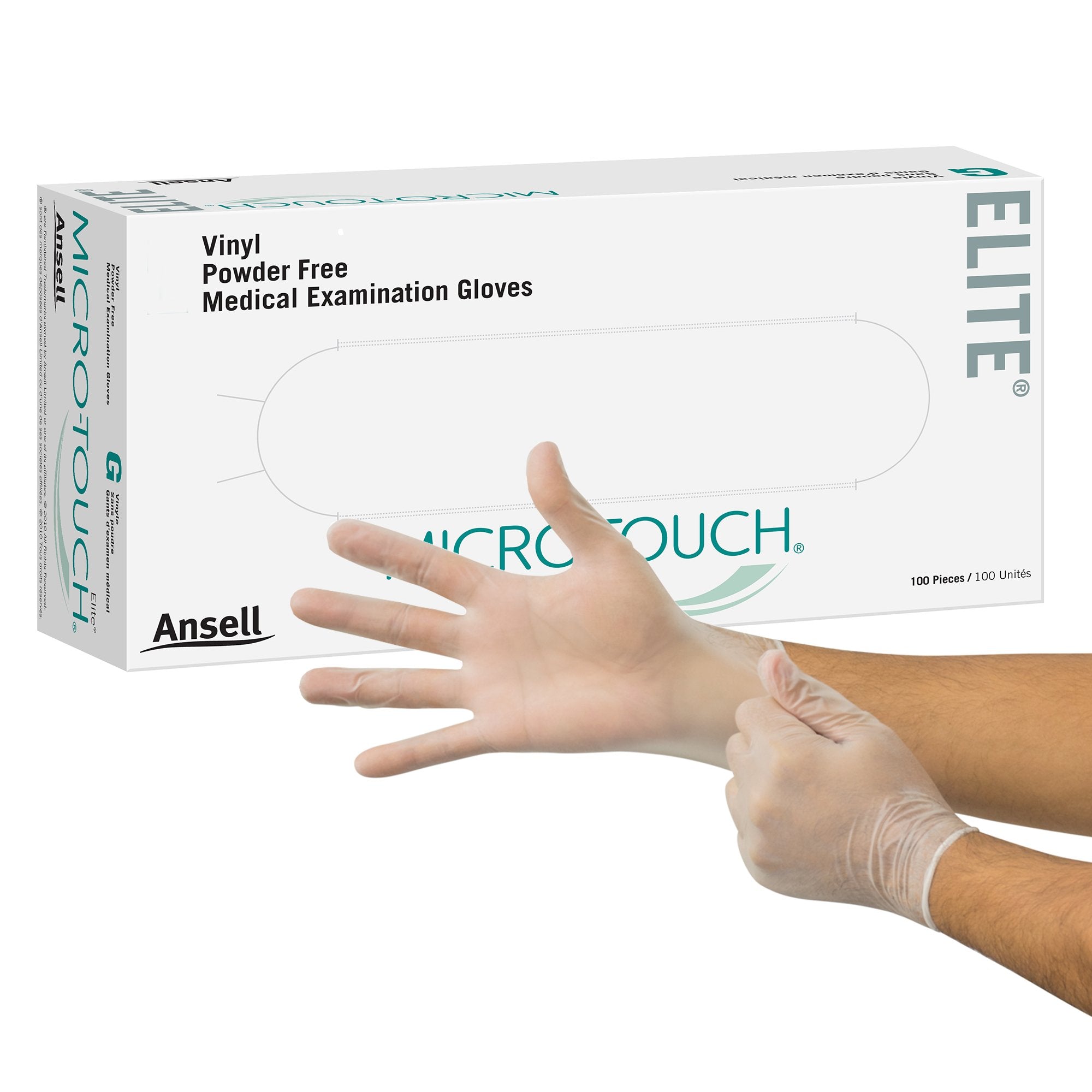 Exam Glove Micro-Touch Elite Large NonSterile Stretch Vinyl Standard Cuff Length Smooth Ivory Not Rated, Packaging Type- Box