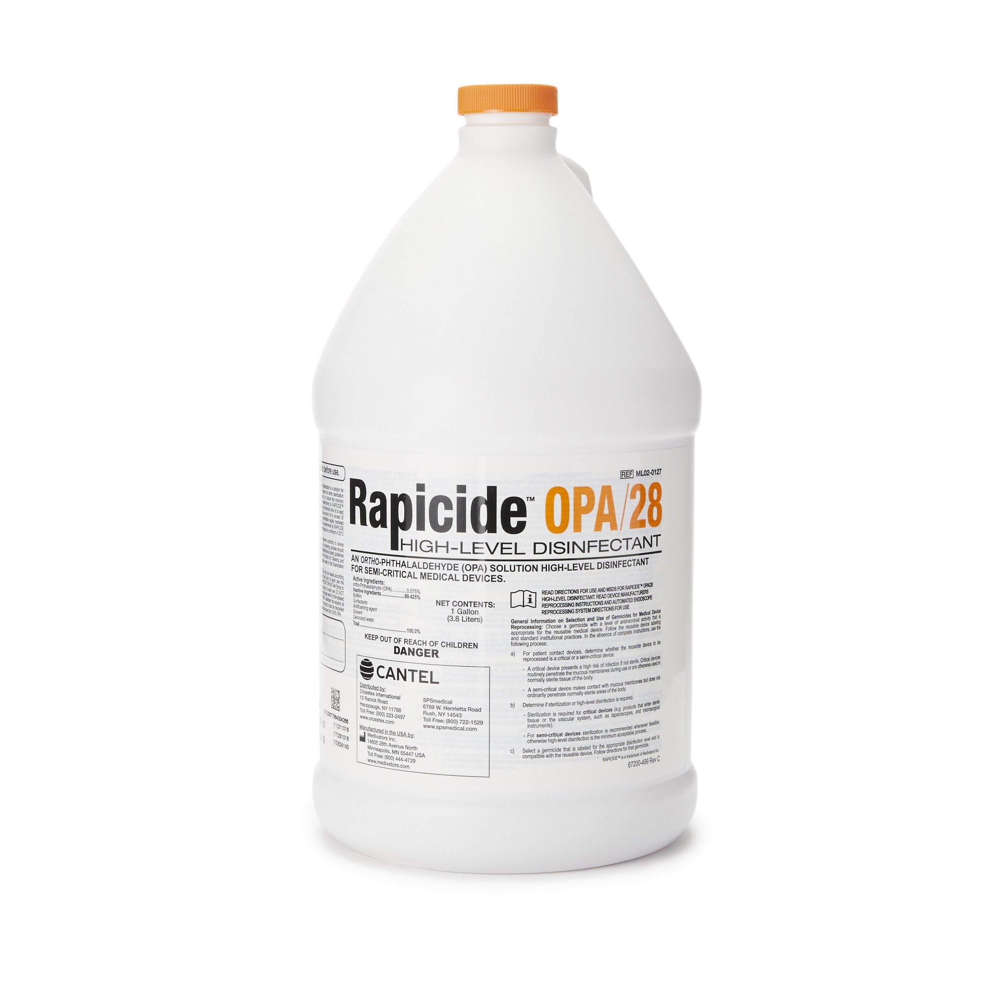 OPA High-Level Disinfectant Rapicide OPA/28 RTU Liquid 1 gal. Jug Reusable, Packaging Type- Case