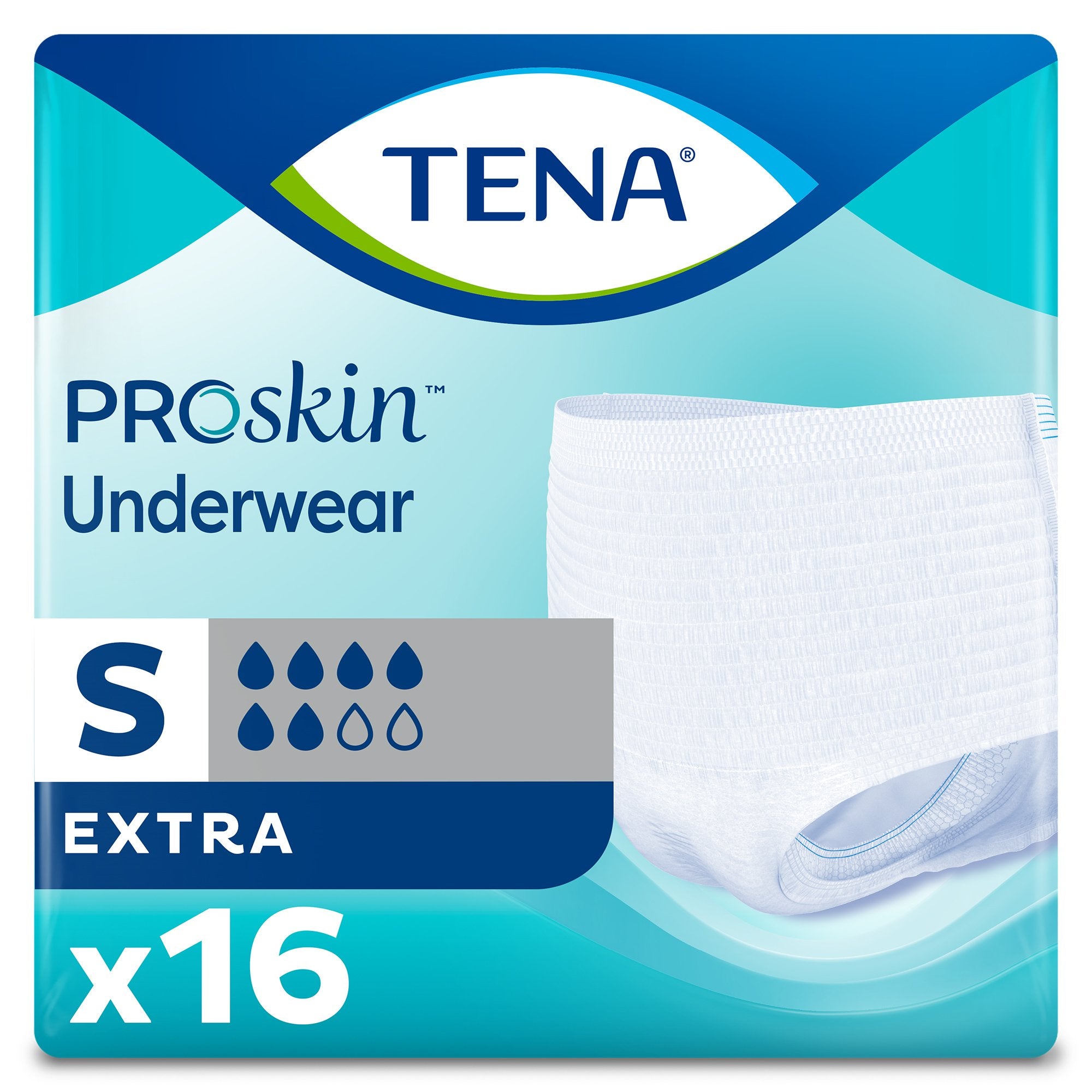 Unisex Adult Absorbent Underwear TENA ProSkin Extra Pull On with Tear Away Seams Small Disposable Moderate Absorbency, Packaging Type- Case