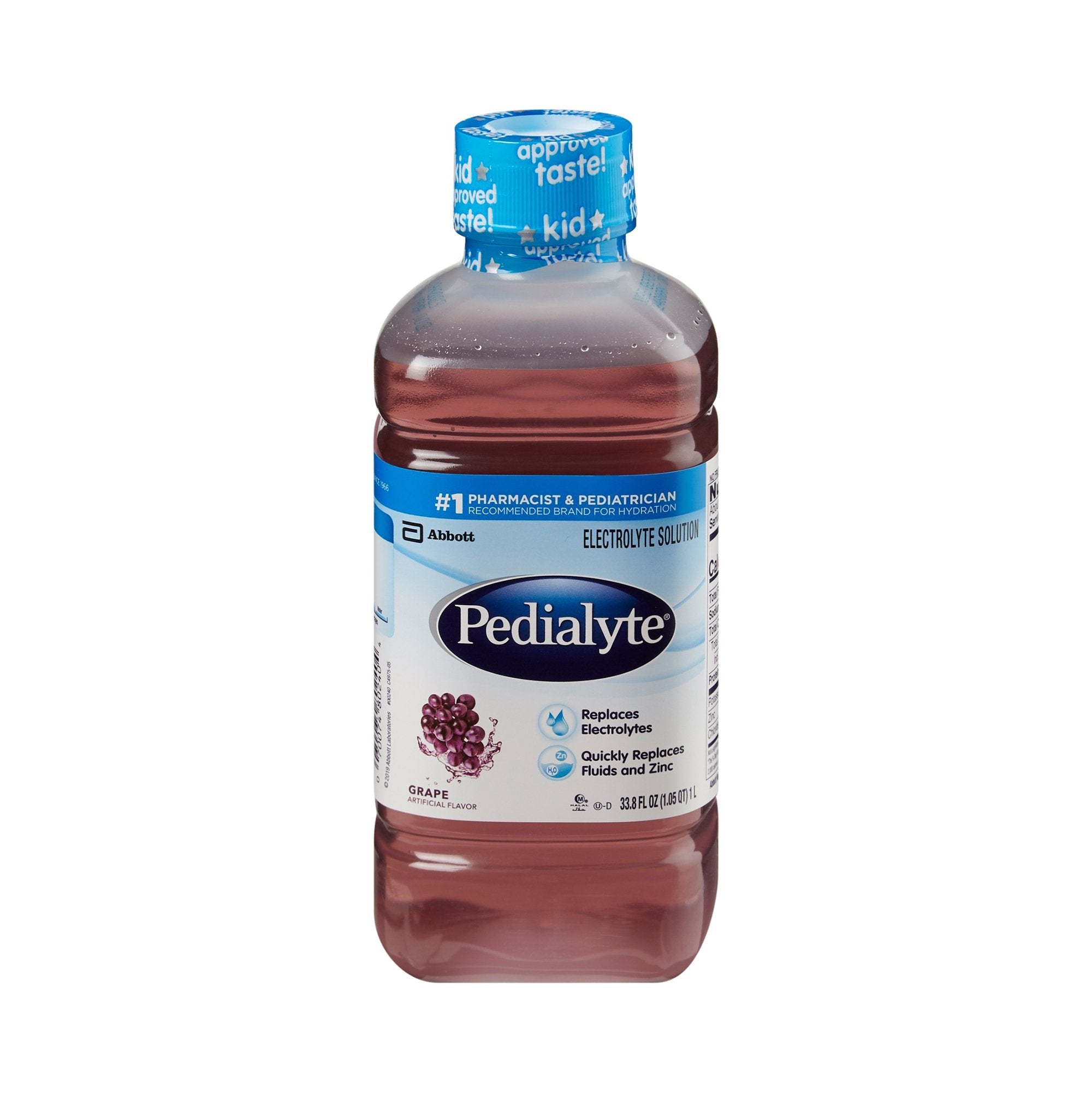 Oral Electrolyte Solution Pedialyte Classic Grape Flavor 33.8 oz. Electrolyte